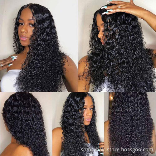 Shmily Wholesale Mink Brazilian Lace Front Wigs Cuticle Aligned Virgin Hair Glueless Curly Human Hair Wigs For Black Women